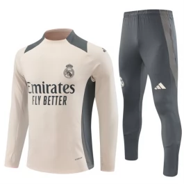 Kids Real Madrid Trainingspakken 2024-25 - 1-4 Zip Beige