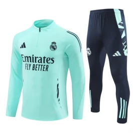 Kids Real Madrid Trainingspakken 2024-25 - 1-4 Zip Blauw