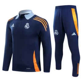 Kids Real Madrid Trainingspakken 2024-25 - 1-4 Zip Blauw