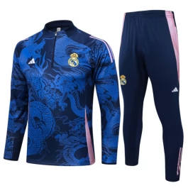 Kids Real Madrid Trainingspakken 2024-25 - 1-4 Zip Dragon Blauw