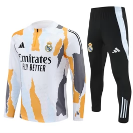 Kids Real Madrid Trainingspakken 2024-25 - 1-4 Zip Geel