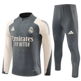 Kids Real Madrid Trainingspakken 2024-25 - 1-4 Zip Grijs