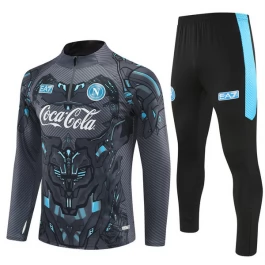 Kids SSC Napoli Trainingssweaterpak 2025-26 - 1-4 Zip Grijs