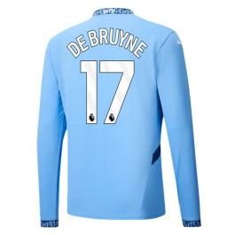 Manchester City De Bruyne 17 Thuisshirt 2024-2025 L/S Voetbaltenue