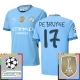 Manchester City De Bruyne 17 Thuisshirt Champions League With Patch 2024-2025 Voetbaltenue