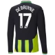 Manchester City De Bruyne 17 Uitshirt 2024-2025 L/S Voetbaltenue