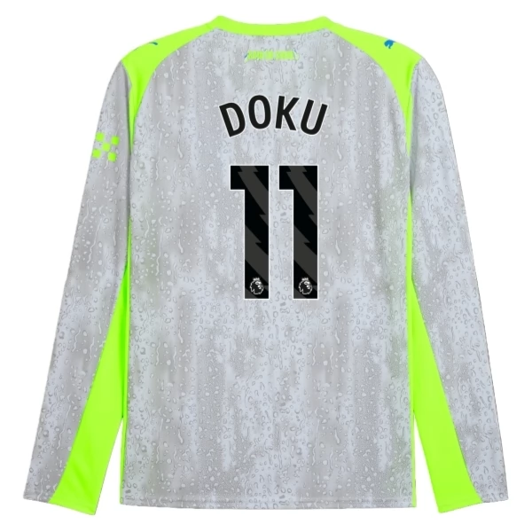Manchester City Doku 11 Derde Shirt 2025-2026 Lange Mouwen Voetbaltenue Manchester City Doku 11 Derde Shirt 2025-2026 Lange Mouwen Voetbaltenue