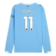 Manchester City Doku 11 Thuisshirt 2025-2026 L/S Voetbaltenue