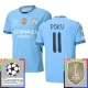 Manchester City Doku 11 Thuisshirt Champions League With Patch 2024-2025 Voetbaltenue