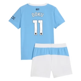 Manchester City Doku 11 Thuisshirt Kids 2025-2026 Voetbaltenue