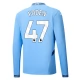Manchester City Foden 47 Thuisshirt 2024-2025 L/S Voetbaltenue