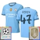 Manchester City Foden 47 Thuisshirt Champions League With Patch 2024-2025 Voetbaltenue