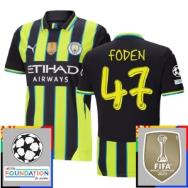 Manchester City Foden 47 Uitshirt Champions League With Patch 2024-2025 Voetbaltenue