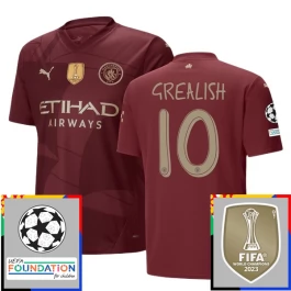 Manchester City Grealish 10 Third Shirt Champions League With Patch 2024-2025 Voetbaltenue