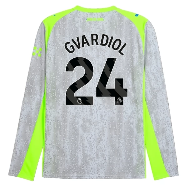 Manchester City Gvardiol 24 Derde Shirt 2025-2026 Lange Mouwen Voetbaltenue Manchester City Gvardiol 24 Derde Shirt 2025-2026 Lange Mouwen Voetbaltenue