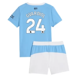 Manchester City Gvardiol 24 Thuisshirt Kids 2025-2026 Voetbaltenue
