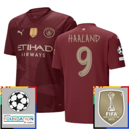 Manchester City Haaland 9 Third Shirt Champions League With Patch 2024-2025 Voetbaltenue