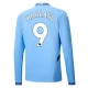 Manchester City Haaland 9 Thuisshirt 2024-2025 L/S Voetbaltenue