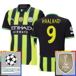Manchester City Haaland 9 Uitshirt Champions League With Patch 2024-2025 Voetbaltenue