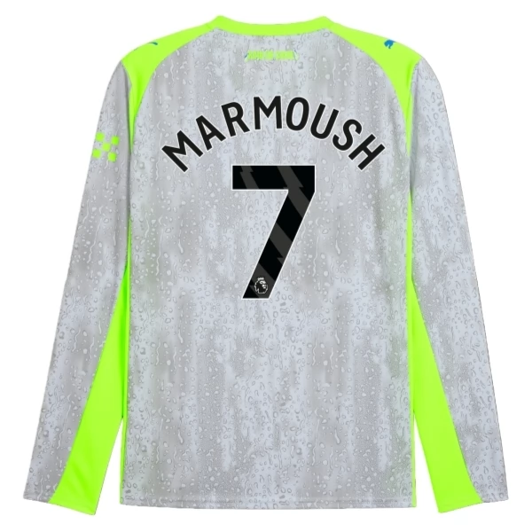 Manchester City Marmoush 7 Derde Shirt 2025-2026 Lange Mouwen Voetbaltenue Manchester City Marmoush 7 Derde Shirt 2025-2026 Lange Mouwen Voetbaltenue