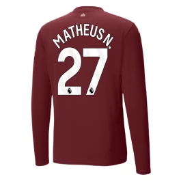 Manchester City Matheus N. 27 Third Shirt 2024-2025 L/S Voetbaltenue