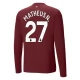 Manchester City Matheus N. 27 Third Shirt 2024-2025 L/S Voetbaltenue