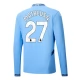 Manchester City Matheus N. 27 Thuisshirt 2024-2025 L/S Voetbaltenue