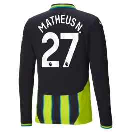 Manchester City Matheus N. 27 Uitshirt 2024-2025 L/S Voetbaltenue