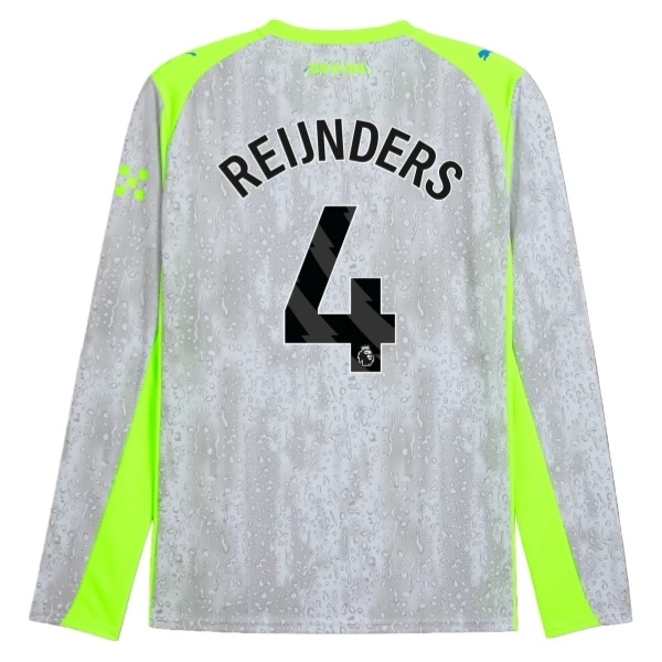 Manchester City Reijnders 4 Derde Shirt 2025-2026 Lange Mouwen Voetbaltenue Manchester City Reijnders 4 Derde Shirt 2025-2026 Lange Mouwen Voetbaltenue