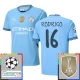 Manchester City Rodrigo 16 Thuisshirt Champions League With Patch 2024-2025 Voetbaltenue