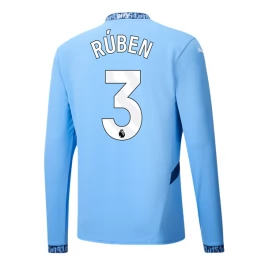 Manchester City Rúben 3 Thuisshirt 2024-2025 L/S Voetbaltenue