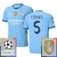 Manchester City Stones 5 Thuisshirt Champions League With Patch 2024-2025 Voetbaltenue