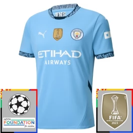 Manchester City Thuisshirt Champions League With Patch 2024-2025 Voetbaltenue