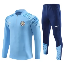 Manchester City Trainingspakken 2023-24 - 1-4 Zip Blauw