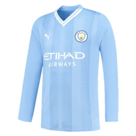 Manchester City Voetbaltenue 2023-2024 Thuisshirt - L/S