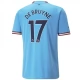 Manchester City Voetbaltenue De Bruyne 17 2022-2023 Thuisshirt