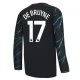 Manchester City Voetbaltenue De Bruyne 17 2023-2024 Third Shirt - L/S