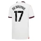 Manchester City Voetbaltenue De Bruyne 17 2023-2024 Uitshirt