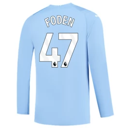 Manchester City Voetbaltenue Foden 47 2023-2024 Thuisshirt - L/S
