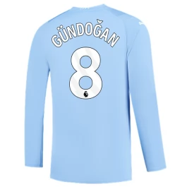 Manchester City Voetbaltenue Gündoğan 8 2023-2024 Thuisshirt - L/S