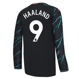 Manchester City Voetbaltenue Haaland 9 2023-2024 Third Shirt - L/S