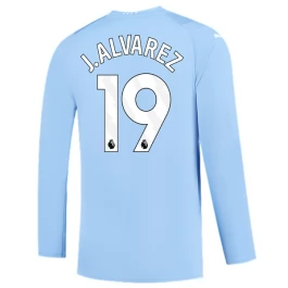 Manchester City Voetbaltenue J. Alvarez 19 2023-2024 Thuisshirt - L/S