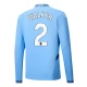 Manchester City Walker 2 Thuisshirt 2024-2025 L/S Voetbaltenue