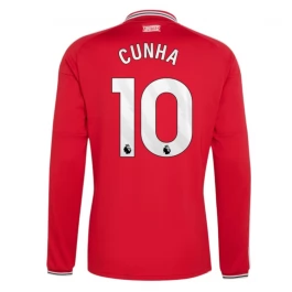 Manchester United Cunha 10 Thuisshirt 2026-2027 Lange Mouwen