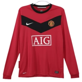Manchester United Thuisshirt Retro 2009-2010 L/S Voetbaltenue