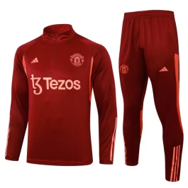 Manchester United Trainingspakken 2023-24 - 1-4 Zip Dark Rood