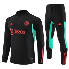 Manchester United Trainingspakken 2023-24 - 1-4 Zip Zwart