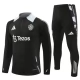 Manchester United Trainingspakken 2024-25 - 1-4 Zip Zwart Grijs