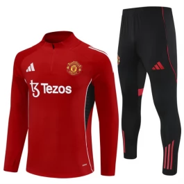 Manchester United Trainingspakken 2025-26 - 1-4 Zip Rood