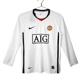 Manchester United Uitshirt Retro 2008-2009 L/S Voetbaltenue
